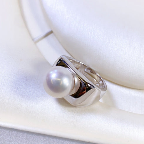 Power Edison Pearl Square Ring - 18K Gold Vermeil / Silver